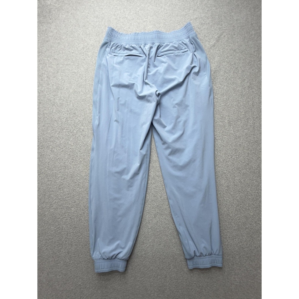 Athleta Jogger Pants Womens 10 Blue Elastic Waist Stretch Ribbed Ankle Pockets - Picture 4 of 11